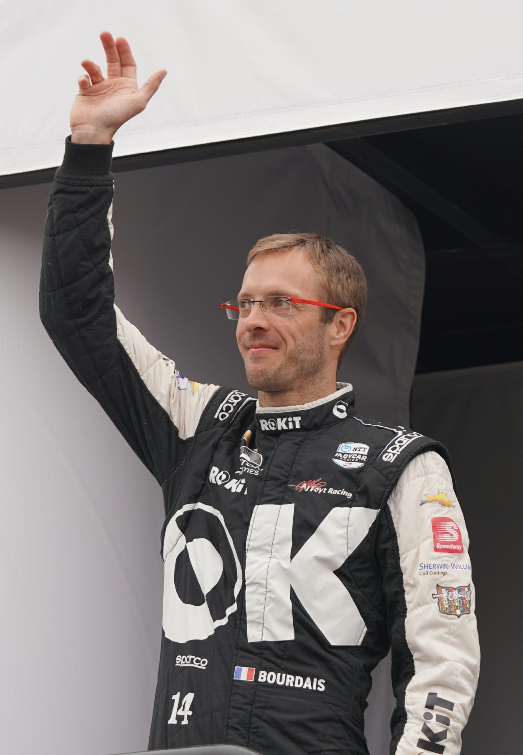Sebastien Bourdais waves to the fans before the start of the Acura Grand Prix of Long Beach. Could this be his last NTT IndyCar Series race?